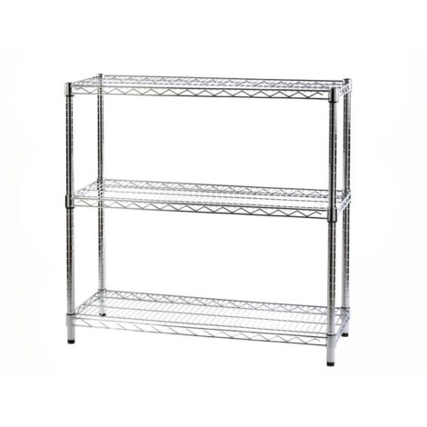 Scaffale 3 Ripiani 90x35x90 cm in Metallo Cromato Tosini