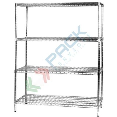 Scaffale 4 Ripiani 121x60x160 cm in Metallo Cromato Tosini