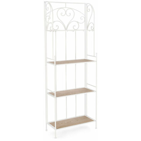 Scaffale 4 Ripiani 59x28x167 cm in Acciaio Guenda Bianco