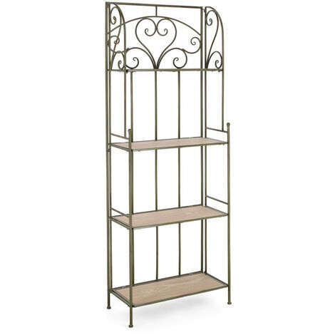 Scaffale 4 Ripiani 59x28x167 cm in Acciaio Guenda Verde Scuro