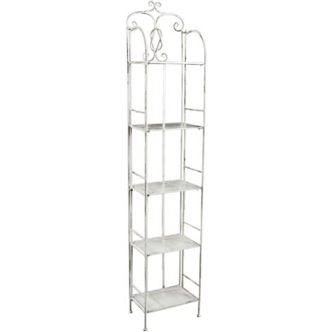 MILANI HOME Scaffale 5 ripiani in acciaio bianco antico Cinzia