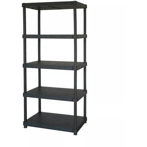 scaffale 5 ripiani in polipropilene "krios" nero portata 450 kg 90x60x188 cm