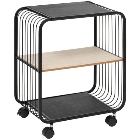 Scaffale a 2 livelli in metallo e legno nero - 5five
