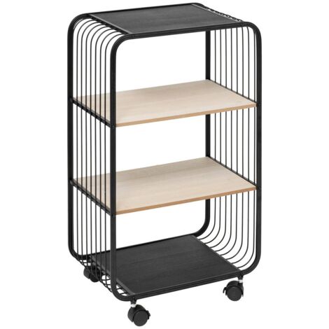 Scaffale a 3 livelli in metallo e legno beige - 5five