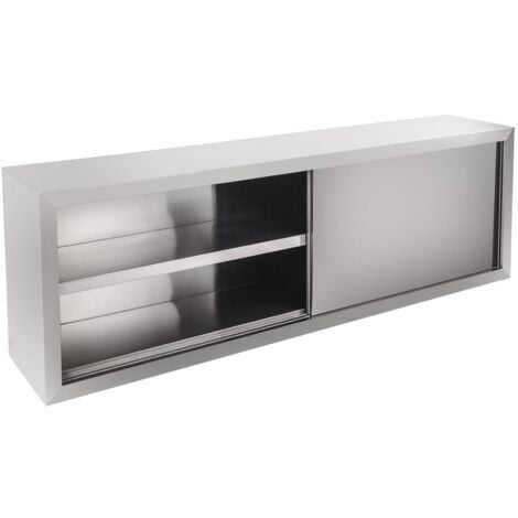Scaffale A Due Ante Fissaggio A Muro Per Cucina Professionale Acciaio Inox Nuovo