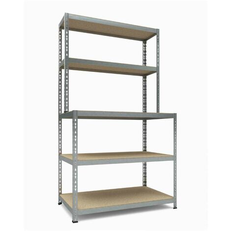 Scaffale a Incastro - Metallo e Legno - 180x100x60 cm