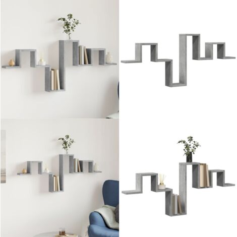 Scaffale a Muro Grigio Cemento 104,5x10x43 cm Legno Multistrato - Libreria a parete - Archiviazione
