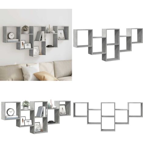 Scaffale a Muro Grigio Cemento 159x18x66 cm in Truciolato - Scaffale in truciolato - Scaffale per interni