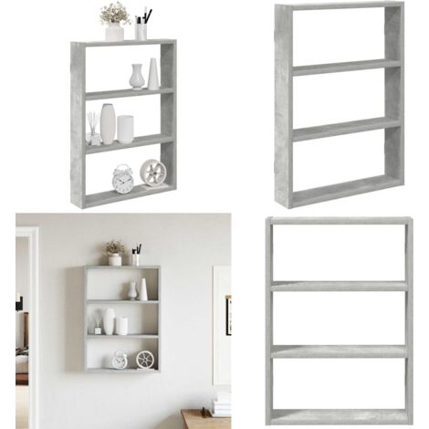 Scaffale a Muro Grigio Cemento 43x9x60 cm in Truciolato - Scaffale a muro - Scaffale in truciolato