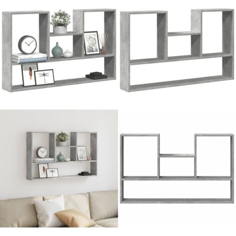Scaffale a Muro Grigio Cemento 99x15x60 cm in Truciolato - Scaffale in truciolato - Scaffale grigio cemento