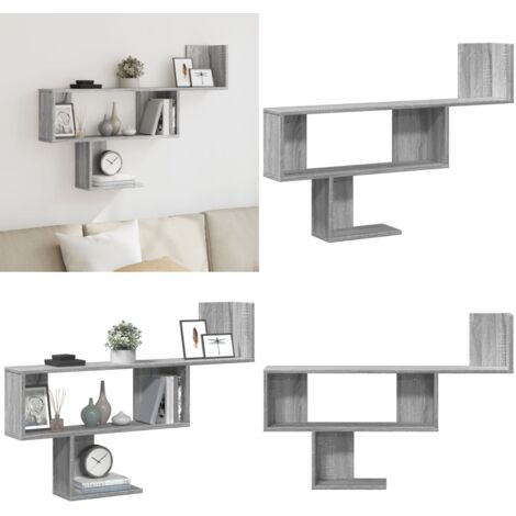 Scaffale a Muro Grigio Sonoma 100x15x70 cm in Truciolato - Scaffale in truciolato - Scaffale per interni