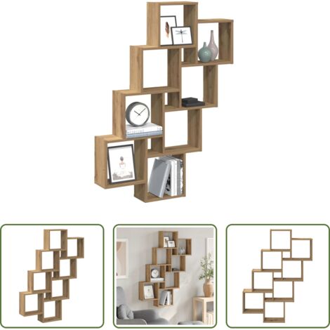 Scaffale a muro -  Mensola a Muro Cubo Artigianale 90x15x119,5cm Legno Multistrato