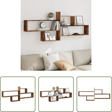 Scaffale a muro -  Mensola a Parete Legno Antico 167,5x18x68 cm in Truciolato
