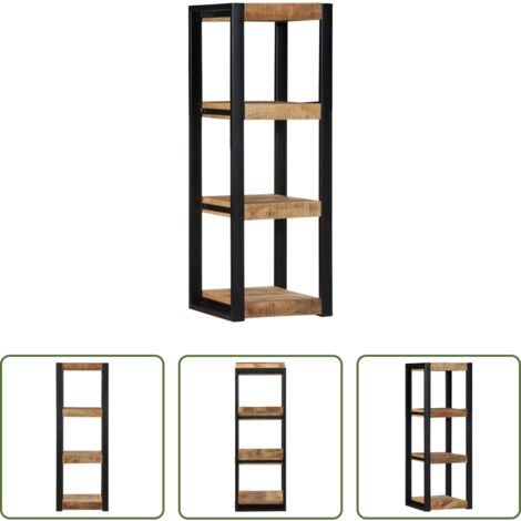 Scaffale a muro -  Mensola da Parete 35x35x100cm in Legno Massello di Mango Grezzo
