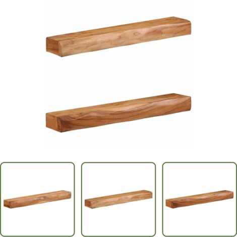 Scaffale a muro -  Mensole da Parete 2 pz 80x17x8 cm in Legno Massello di Acacia