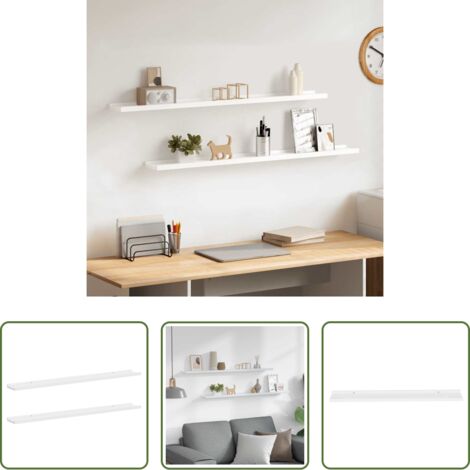 Scaffale a muro -  Mensole da Parete 2 pz Bianche 100x9x3 cm