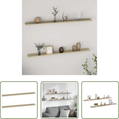 Scaffale a muro -  Mensole da Parete 2 pz Rovere Sonoma 115x9x3 cm