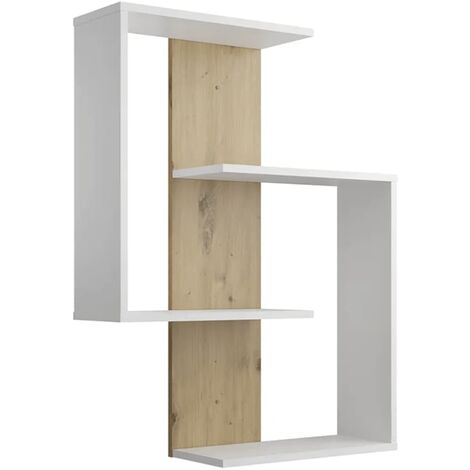 FMD Scaffale a Muro Rovesciato Rovere Artigianale BiancoFmd