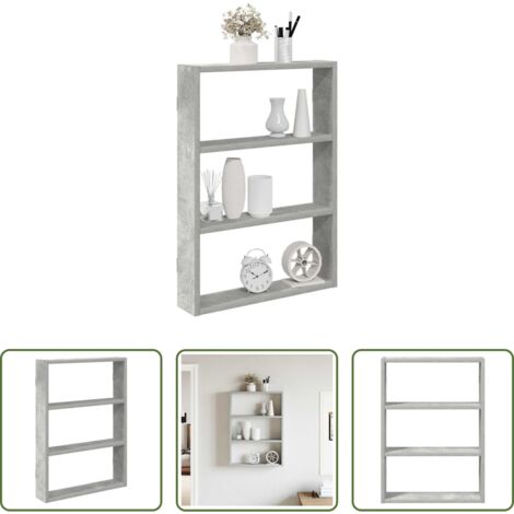 Scaffale a muro -  Scaffale a Muro Grigio Cemento 43x9x60 cm in Truciolato