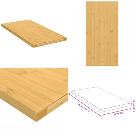 Scaffale a Parete 40x20x1,5 cm in Bambù - Scaffale in bambù - Scaffale decorativo