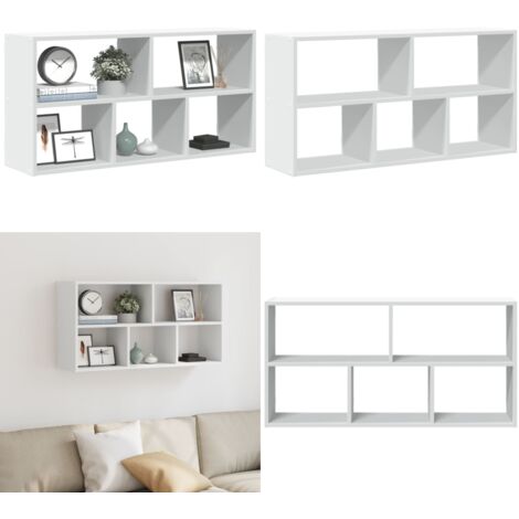Scaffale a Parete Bianco 100x25x50 cm in Legno Multistrato - Scaffale in legno - Scaffale in truciolato
