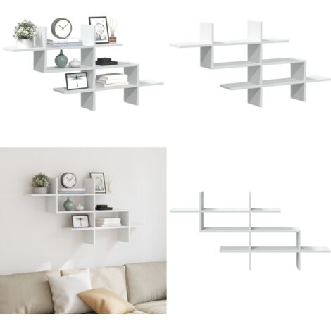Scaffale a Parete Bianco 124,5x18x60,5 cm in Truciolato - Scaffale in truciolato - Scaffale in legno