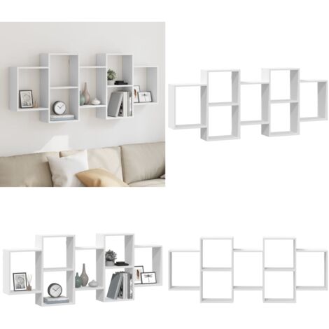 Scaffale a Parete Bianco 159x18x65 cm in Legno Multistrato - Scaffale in legno - Scaffale in truciolato