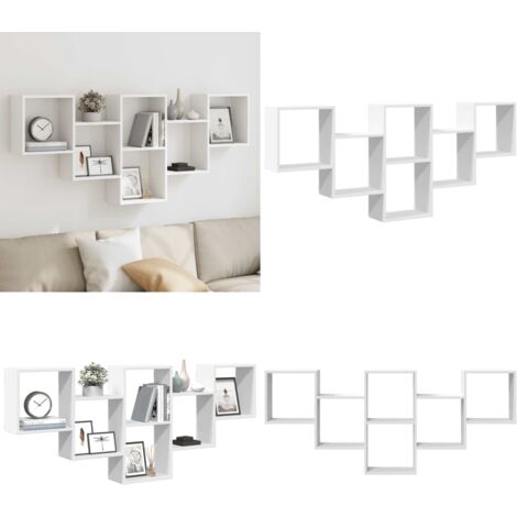 Scaffale a Parete Bianco 159x18x66 cm in Truciolato - Scaffale in truciolato - Scaffale per interni