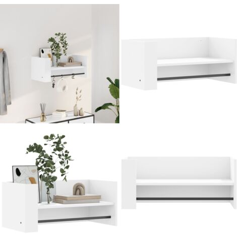 Scaffale a Parete Bianco 70,5x35x30,5 cm in Legno Multistrato - Scaffale in legno - Scaffale da parete