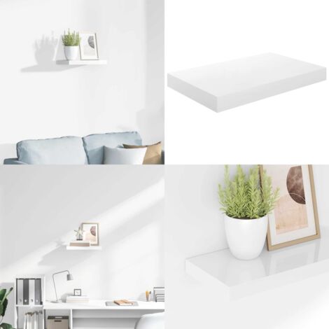 Scaffale a Parete Bianco Lucido 40x23x3,8 cm in MDF - Scaffale a parete - Supporto espositivo