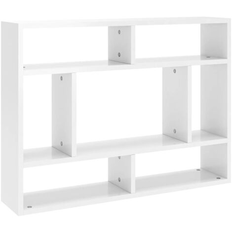 Scaffale a Parete Bianco Lucido 75x16x55 cm Legno Multistrato vidaXL
