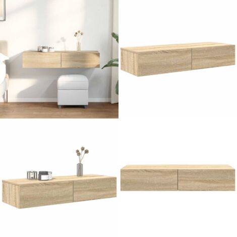 Scaffale a Parete con Cassetti Sonoma 100x36x19cm in Truciolato - Cassetti - Armadietto da parete