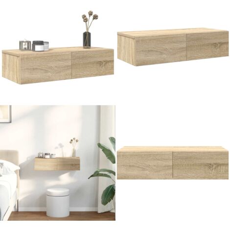Scaffale a Parete con Cassetti Sonoma 60x26,5x15 cm Truciolato - Cassetti - Armadietto da parete