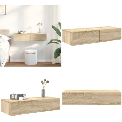 Scaffale a Parete con Cassetti Sonoma 80x33x17 cm in Truciolato - Cassetti - Armadietto da parete