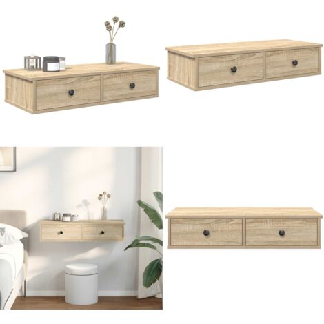 Scaffale a Parete con Cassetti Sonoma 80x34x17 cm in Truciolato - Cassetti - Armadietto da parete