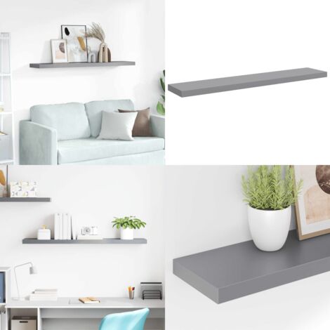 Scaffale a Parete Grigio 120x23,5x3,8 cm in MDF - Scaffale a parete - Supporto espositivo