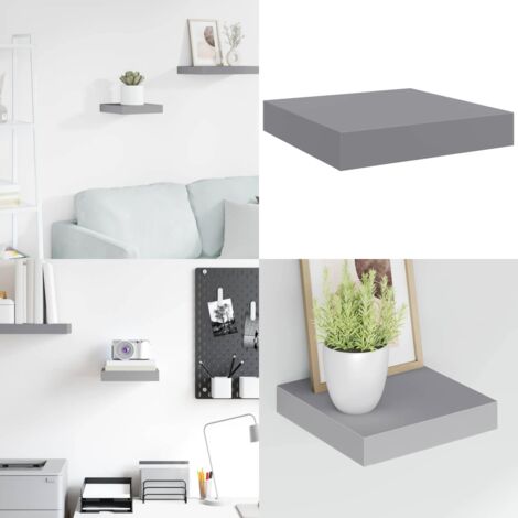 Scaffale a Parete Grigio 23x23,5x3,8 cm in MDF - Scaffale a parete - Supporto a parete