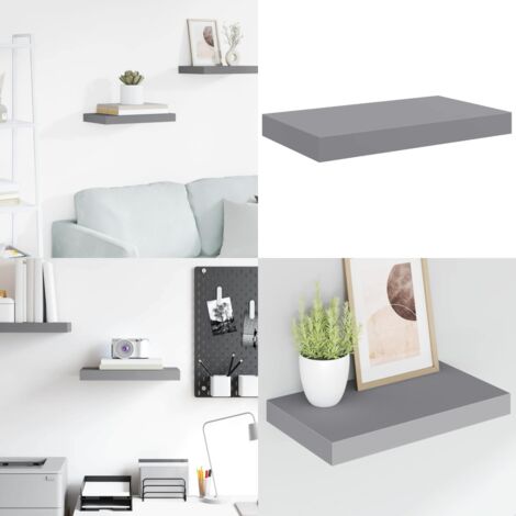 Scaffale a Parete Grigio 40x23x3,8 cm in MDF - Scaffale a parete - Supporto espositivo