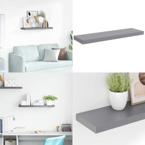 Scaffale a Parete Grigio 80x23,5x3,8 cm in MDF - Scaffale a parete - Supporto a parete