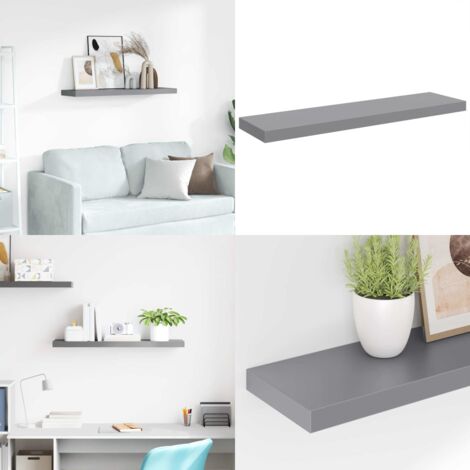 Scaffale a Parete Grigio 90x23,5x3,8 cm in MDF - Scaffale a parete - Supporto per oggetti