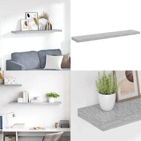 Scaffale a Parete Grigio Cemento 120x23,5x3,8 cm in MDF - Scaffale a parete - Scaffale in mdf