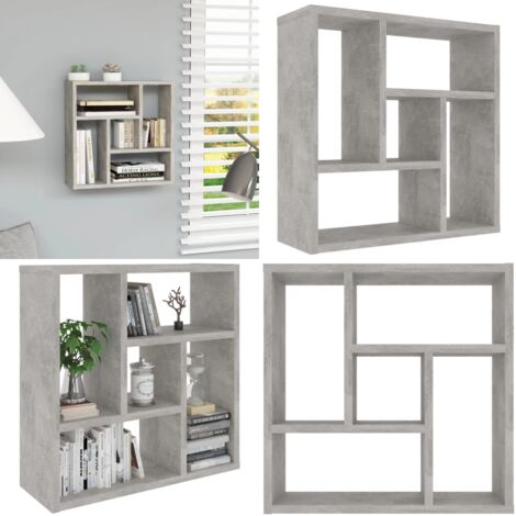 Scaffale a Parete Grigio Cemento 45,1x16x45,1 Legno Multistrato - Scaffale moderno - Scaffale in legno