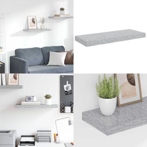 Scaffale a Parete Grigio Cemento 60x23,5x3,8 cm in MDF - Scaffale a parete - Scaffale in mdf