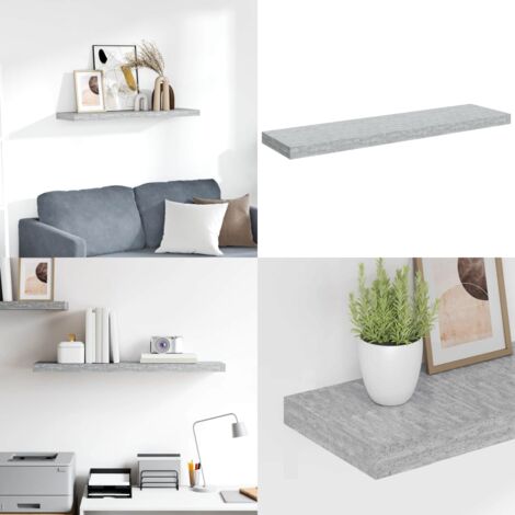 Scaffale a Parete Grigio Cemento 90x23,5x3,8 cm in MDF - Scaffale a parete - Scaffale in mdf
