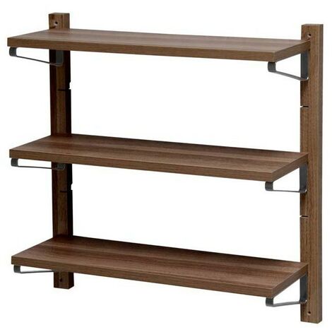 Scaffale a parete in legno 3 ripiani regolabili 60x17xh.60 cm