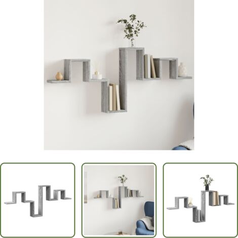 Scaffale a parete -  Mensola a Muro Grigio Sonoma 104,5x10x43 cm Legno Multistrato