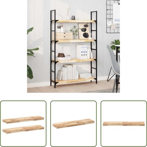 Scaffale a parete - Mensole da Parete 2 pz 100x20x4 cm Legno Acacia Non Trattato