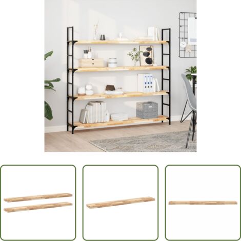 Scaffale a parete -  Mensole da Parete 2 pz 120x20x4 cm Legno Acacia Non Trattato