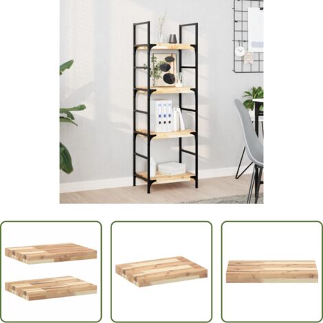 Scaffale a parete -  Mensole da Parete 2 pz 60x30x4 cm Legno Acacia Non Trattato