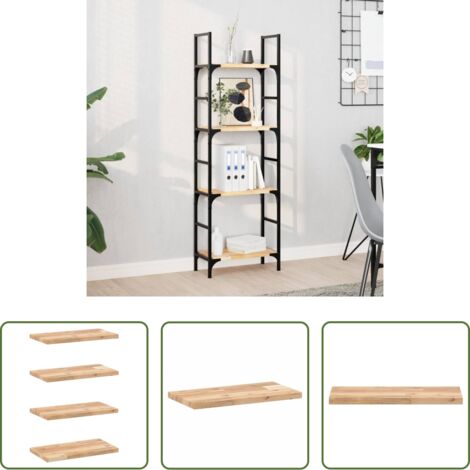 Scaffale a parete -  Mensole da Parete 4 pz 60x20x2 cm Legno Acacia Non Trattato